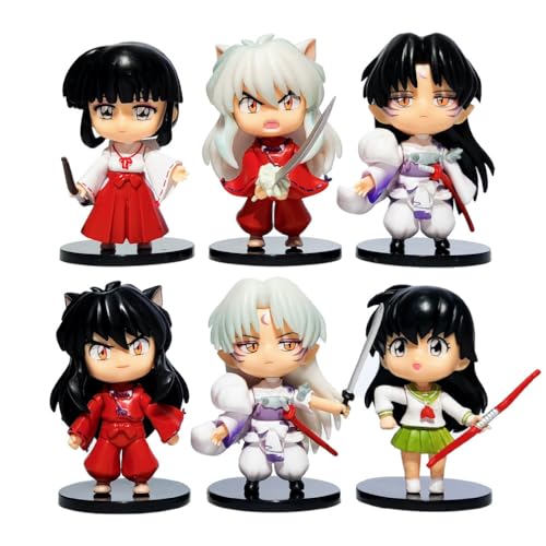 Inuyasha Figuren Set 6 Stück Anime Figuren Sammelfiguren Spielzeug Sammelfigur Modell Dekoration Sammlerstücke von BATTERUI