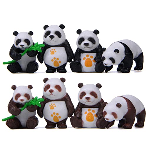 Niedliche Panda-Figuren, Spielzeug-Sammelmodelle, 4,35,6 cm, 8 Stück von BATTERUI