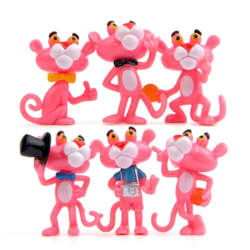 Pinks Panthers Anime-Figuren, 6 Stück, Spielzeug-Sammlung, Dekorationsmodell, Sammlerstücke von BATTERUI