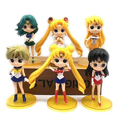 Sailor Moons Anime-Figuren, 6 Stück, Modellkollektion für Anime-Fans von BATTERUI