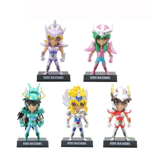 Set mit 5 Figuren Saint Seiya Omega, niedliche Cartoon-Puppe, stehend, Sammlermodell von BATTERUI