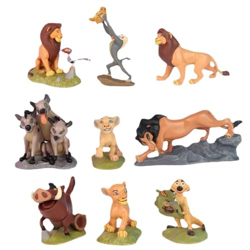 Simba Lions Kings Cartoon-Figuren, 9 Stück, Spielzeug-Sammlung, Modelldekoration, Sammlerstücke von BATTERUI