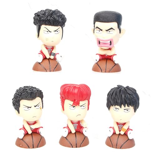 Slams Dunks Sakuragis Hanamichis Cartoon-Figuren, Sammelmodell, PVC-Spielzeug, Desktop-Ornamente, für Fans, Sammelmodell, 5 Stück von BATTERUI