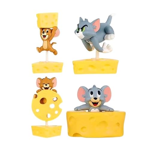 Tom und Jerry Sammelfiguren aus PVC, für Fans, Schreibtisch-Ornamente, 4 Stück von BATTERUI