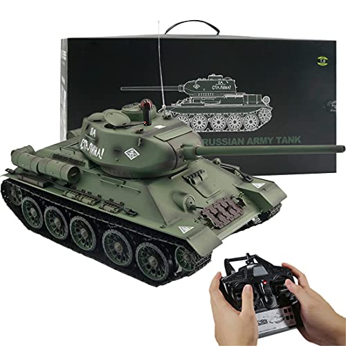 BAUBAUPLAY 1/16 T-34 Kampfpanzer Modellbau, Militär Panzer mit Raucheffekten, Panzer Spielzeug Modellbausatz für Erwachsene - Grundlegende Ausgabe von BAUBAUPLAY