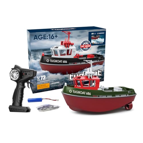 BAUBAUPLAY 1/72 RC Schlachtschiff Model, 2.4G RC Elektro Schleppboot Modell, Outdoor Wasserspielzeug Geschenk für Erwachsene - RTR Version BAUBAUPLAY 1/72 RC Schlachtschiff Model, 2.4G RC Elektro Schleppboot Modell, Outdoor Wasserspielzeug Geschenk für Erwachsene - RTR Version von BAUBAUPLAY