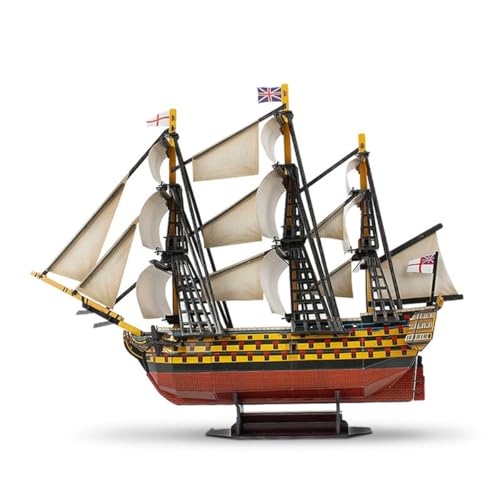 BAUBAUPLAY 3D Holz Puzzle Schiff, HolzPuzzle Modellbausatz Royal Navy Victory Segelschiff mit 189 Teilen, Detailliertes Architekturmodell, Dekoratives Sammlerstück für Erwachsene von BAUBAUPLAY