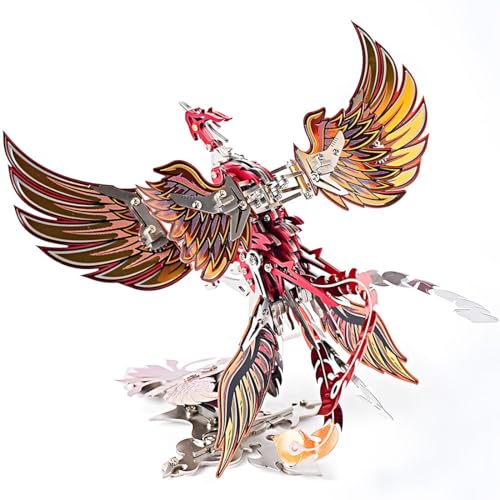 BAUBAUPLAY 3D Metall Puzzle Modellbausatz Erwachsene, DIY 3D Puzzle Metall Phoenix, Metall 3D Puzzle Model Kit Desktop Spielzeug Geschenke von BAUBAUPLAY