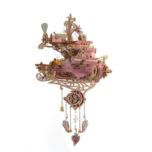 BAUBAUPLAY 3D Puzzle Holz Flugschiff, DIY Steampunk Flugschiff Holzmodelle Bausätze, 3D Modellbau Holzbausatz Handwerk Holzbausatz Geschenk für Erwachsene BAUBAUPLAY 3D Puzzle Holz Flugschiff, DIY Steampunk Flugschiff Holzmodelle Bausätze, 3D Modellbau Holzbausatz Handwerk Holzbausatz Geschenk für Erwachsene von BAUBAUPLAY