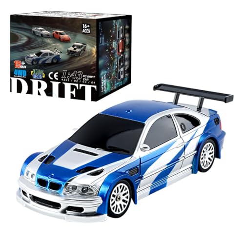 BAUBAUPLAY Drift Ferngesteuertes Auto, 1:43 15km/h Maßstab RC Drift Car, 2.4G Vollproportional Mini Racing Drift Auto Spielzeug für Erwachsene - RTR Version von BAUBAUPLAY