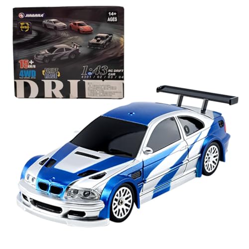 BAUBAUPLAY Drift RC Auto, 1:43 15km/h Maßstab RC Drift Car, 2.4G Vollproportional Mini Racing Drift Auto Spielzeug für Erwachsene - Gyroskop RTR Version, RTR Version von BAUBAUPLAY