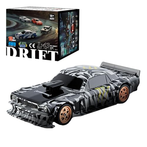 BAUBAUPLAY Drift RC Auto, 1:43 15km/h Maßstab RC Drift Car, 2.4G Vollproportional Mini Racing Drift Auto Spielzeug für Erwachsene - RTR Version von BAUBAUPLAY