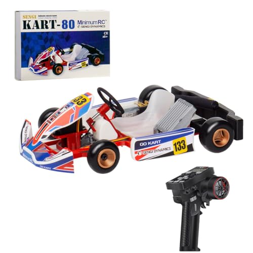 BAUBAUPLAY Ferngesteuertes Auto, Kart-80 1/32 Maßstab Mini RC Kart für Racing, 2.4G 4WD RC Fahrzeug Auto Spielzeug für Erwachsene KIT (mit Fernbedienung, Einzelbatterie Version) von BAUBAUPLAY