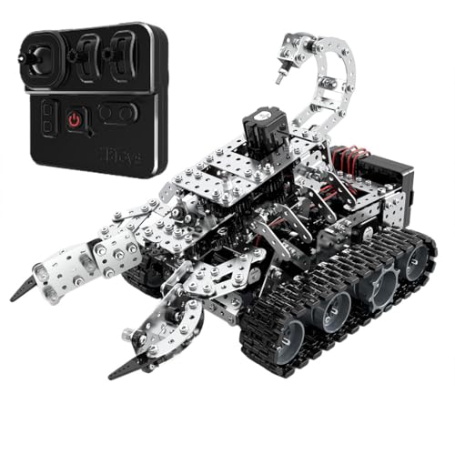 BAUBAUPLAY Metall 3D Modell, 3D Metall Puzzle Mechanischer RC Skorpion Tank Modellbausatz Erwachsene, 1034 Teile Metallbausatz 3D Konstruktions Spielzeug Metall Puzzle von BAUBAUPLAY