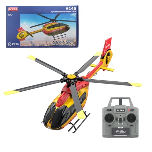 BAUBAUPLAY RC Hubschrauber, C190 1/30 H145 Ferngesteuertes Helicopter, 2.4G 6CH Single Rotor ohne Querruder Militär Hubschrauber Spielzeug Geschenk für Erwachsene - RTF von BAUBAUPLAY