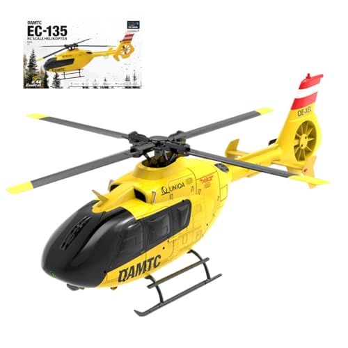 BAUBAUPLAY RC Hubschrauber, F06 1/36 EC-135 Ferngesteuertes Helicopter, 2.4G 6CH 3D Kunstflugzeug Modell Militär Hubschrauber Spielzeug Geschenk für Erwachsene - RTF von BAUBAUPLAY