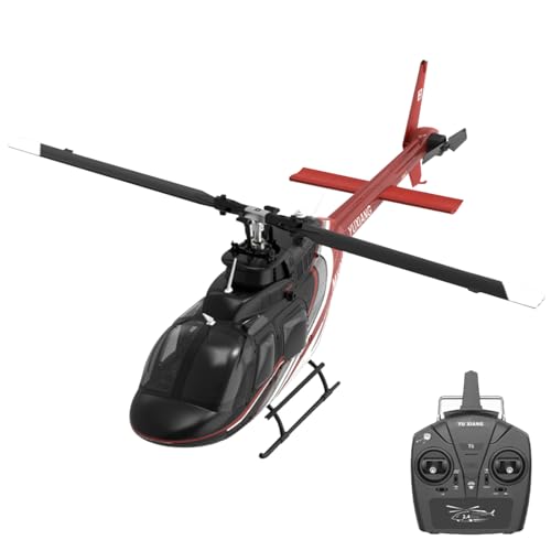 BAUBAUPLAY RC Hubschrauber, F08 1/27 Bell 206 Ferngesteuertes Helicopter, 2.4G 6CH Militär Hubschrauber mit optischer Flusspositionierung Spielzeug Geschenk für Erwachsene - RTF von BAUBAUPLAY