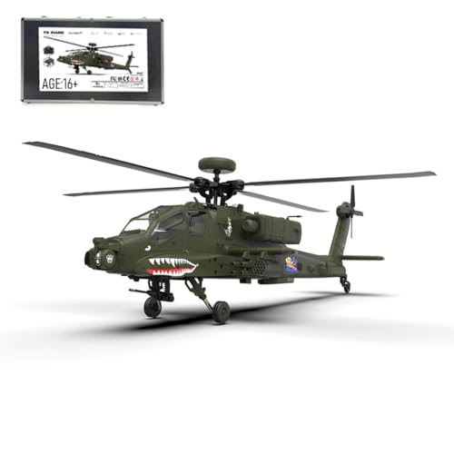 BAUBAUPLAY RC Hubschrauber, F11 AH64 Maßstab 1/32 Ferngesteuertes Helicopter, 2.4G 6CH Militär Hubschrauber Spielzeug Geschenk für Erwachsene - BNF von BAUBAUPLAY