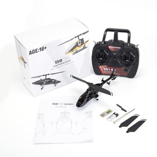 BAUBAUPLAY RC Hubschrauber, F150BL V3 Airwolf Ferngesteuertes Helicopter, Militär Hubschrauber Spielzeug Geschenk für Erwachsene mit LED Beleuchtung- RTF von BAUBAUPLAY