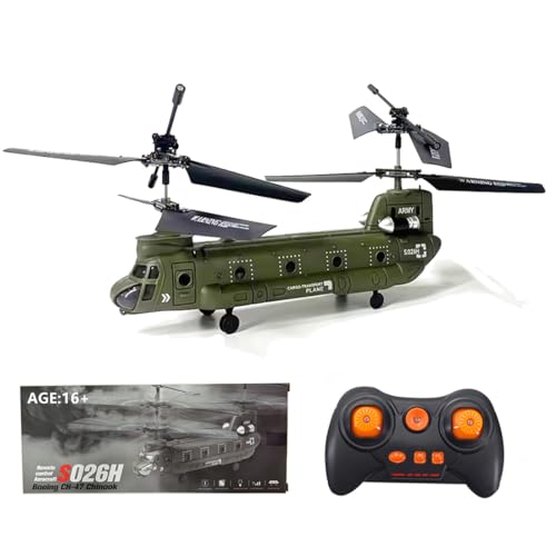 BAUBAUPLAY RC Hubschrauber, S026H Ferngesteuertes Helicopter, 2.4G 3CH Zweimotorig Militär Hubschrauber Spielzeug Geschenk für Erwachsene - RTF von BAUBAUPLAY