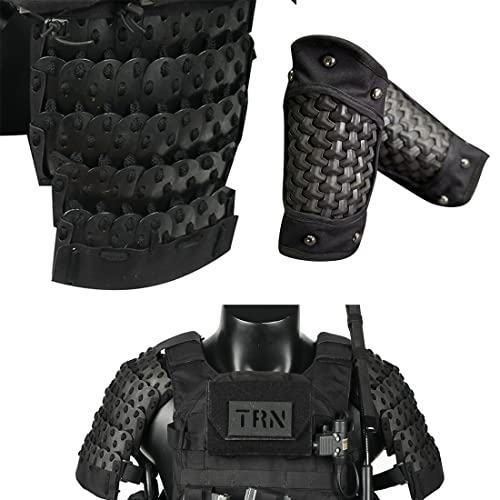 BAUBAUPLAY Taktische Rüstung, Samurai Tacitcal Armor, 3 in 1 Klassisch Chinesische Taktische Ausrüstung (1Paar Schulterpanzer, 1Paar Armschützer, 1×Schrittschützer) für Erwachsene von BAUBAUPLAY