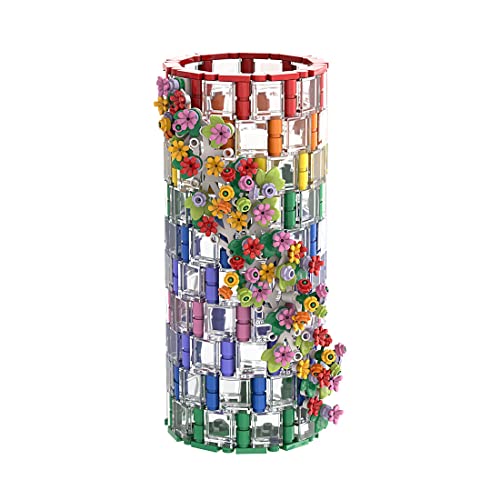 BAUBAUPLAY Vase Bausteine für 10280 Blumenstrauß, 473 Stück Klemmbausteine Blumen Vase Botanical MOC Stem Toy Display Kit für Blumenstrauß Collection Home Deko für Erwachsene von BAUBAUPLAY