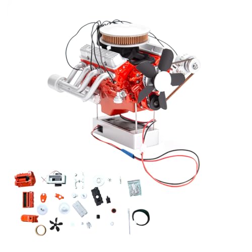 BAUBAUPLAY Verbrennungsmotor Modell, Maßstab 1/6 3D-Gedruckter simulierter elektrischer V8 Motor Modell, Physik Experimentierspielzeug Erwachsene von BAUBAUPLAY