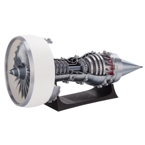 BAUBAUPLAY Verbrennungsmotor Modell, TRENT900 1/15 Maßstab 3D Gedruckt funktional Turbofan Engine Motorbaukasten, DIY Montage Flugzeugtriebwerk Craft Geschenk von BAUBAUPLAY