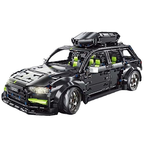 BAUNKO Auto Bausteine Modell für RS6, 2896 Teile Sportwagen Bausteine Bausatz, 1:10 Groß Auto Klemmbausteine Baukonstruktions Set von BAUNKO