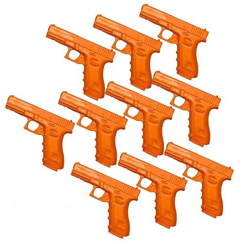 10er Set NeoGun orange Gummipistole Blaster für Selbstverteidigung, Ju-Jutsu, SV, Krav MAGA, Self Defense, Kampfsport Plastikpistole von BAY