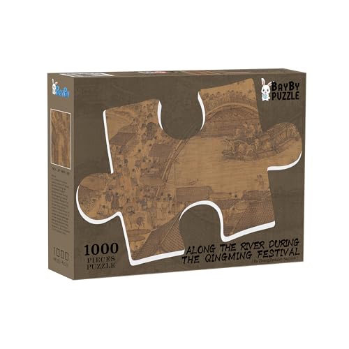 BAYBY - Entlang des Flusses während des Qingming-Festivals (Song-Dynastie), 1000-teiliges Puzzle für Erwachsene, chinesisches berühmtes Malpuzzle, Kunststoff-Puzzles, kein Staub, einzigartiges Stück, von BAYBY