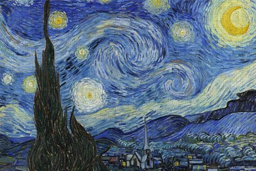 BAYBY-Vincent Van Gogh Die Sternennacht 1000-teilige Puzzles für Erwachsene und Kinder, Ölgemälde Puzzle, Kunstpuzzle, Plastikpuzzle, Einzigartiges Stück, Staubfrei von BAYBY