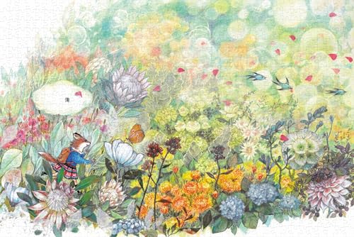 Bayby-Wunderbare Blumen 1000-teiliges Puzzle für Erwachsene, reines weißes Plastikpuzzle, Herausforderungs-Puzzle, einzigartige Teile, staubfrei, Teile passen perfekt zusammen, Puzzlespiele von BAYBY