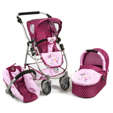 BAYER CHIC 2000 3 in 1 Kombi Puppenwagen EMOTION ALL IN dots brombeere von BAYER CHIC 2000