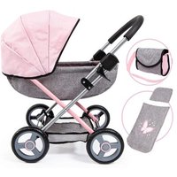 BAYER DESIGN 12733AA Puppenwagen Cosy mit Tasche, Kopfkissen und Decke, rosa, grau von BAYER DESIGN