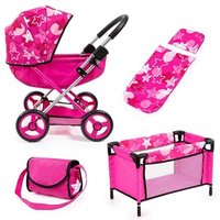 BAYERDESIGN 12749AB Puppenwagen Cosy Set pink Sterne von BAYER DESIGN