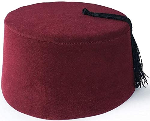 BAYKUL Dr. Who Türkischer Shriner Fez Hut Filz Arabisch Marokkanisch Aladdin Abu Kostüm Quaste (Durchmesser: 6,2 Zoll (16 cm)) von BAYKUL