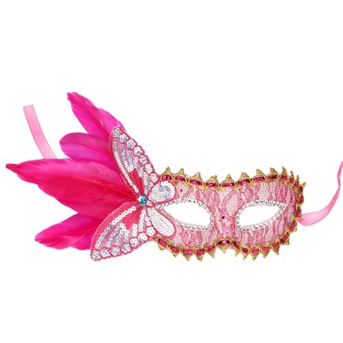 BAYORE Damenkostüm Festival Halloween Maskerade Halbes Gesicht Karneval Ball Party Auftritte Federn von BAYORE