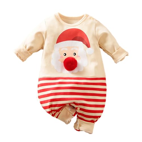 BAYORE Festliches Baby Santa Cosplay Kostüm Langärmeliger Weihnachtsoverall Säuglingsspielanzug 0–24 Monate Baby Fotografie Outfit Partykleidung Weihnachts Baby Overall Langärmeliger Overall Süßes von BAYORE