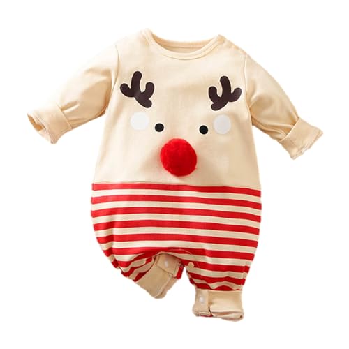 BAYORE Festliches Baby Santa Cosplay Kostüm Langärmeliger Weihnachtsoverall Säuglingsspielanzug 0–24 Monate Baby Fotografie Outfit Partykleidung Weihnachts Baby Overall Langärmeliger Overall Süßes von BAYORE