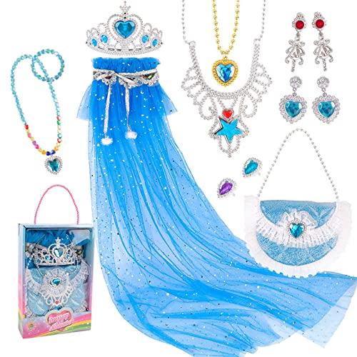 BAYORE Prinzessin Kostüm Prinzessin Party Dress Up Kostüm PrinzessinUmhang Zauberstab Schmuck Mädchen Geburtstag Kostüm Prinzessin Umhang Für Mädchen von BAYORE