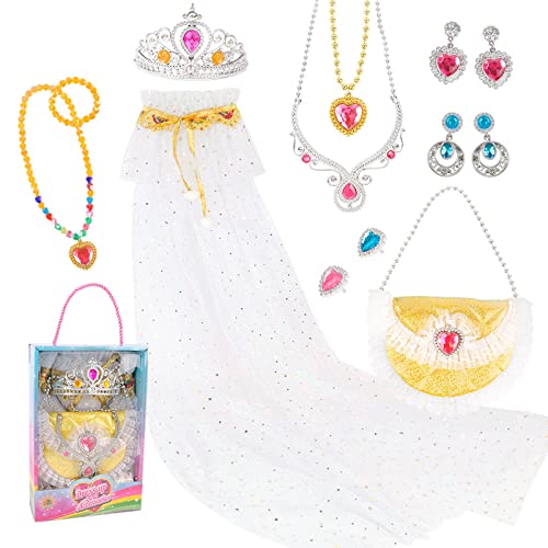 BAYORE Prinzessin Kostüm Prinzessin Party Dress Up Kostüm PrinzessinUmhang Zauberstab Schmuck Mädchen Geburtstag Kostüm Prinzessin Umhang Für Mädchen von BAYORE