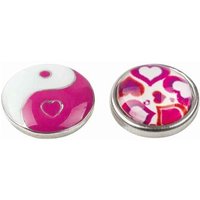 BB KLOSTERMANN 40104 Mini Button Herzen pink/Yin Yang pink von BB KLOSTERMANN