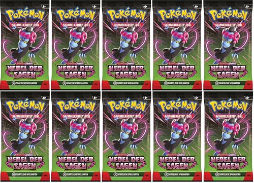 BB-Toy-Trades Pokemon Karmesin & Purpur 10 Nebel der Sagen Booster Packs - Deutsch und BB-Toy-Trades Toploader von BB-Toy-Trades