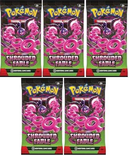 Pokemon Scarlet & Violet 5 Shrouded Fable Booster Packs - ENGLISCH - NEU & OVP SV6.5 (10 Karten je Pack) + BB-Toy-Trades Toploader von BB-Toy-Trades