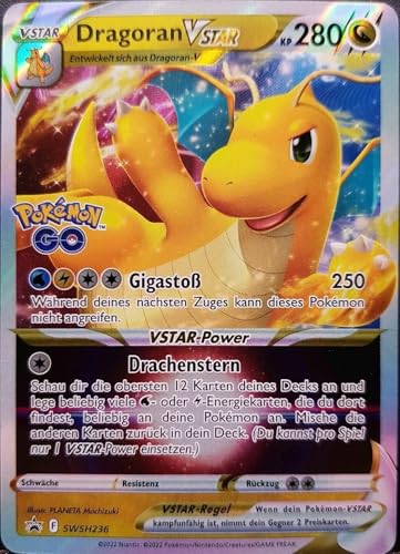 BB-Toy-Trades kompatibel für Pokemon GO Dragoran VStar SWSH236 Schwert & Schild Black Star Promo Karte - DEUTSCH - Einzelkarte Fullart Holo + Toploader BB-Toy-Trades kompatibel für Pokemon GO Dragoran VStar SWSH236 Schwert & Schild Black Star Promo Karte - DEUTSCH - Einzelkarte Fullart Holo + Toploader von BB-Toy-Trades