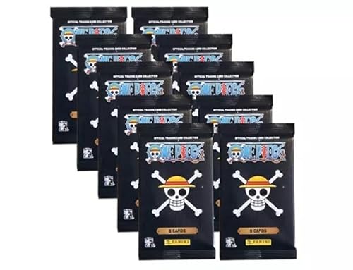 Panini One Piece 10 Booster Packs 25th Anniversary Trading Cards Flowpacks und BB-Toy-Trades Toploader von BB-Toy-Trades