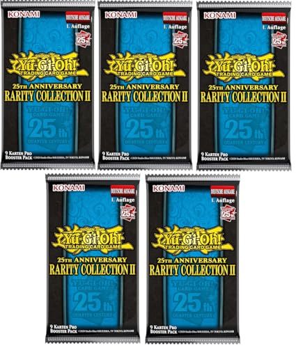 YuGiOh! Rarity Collection II 5 Booster Packs - DEUTSCH - 25th Anniversary 1.Auflage & BB-Toy-Trades Toploader von BB-Toy-Trades