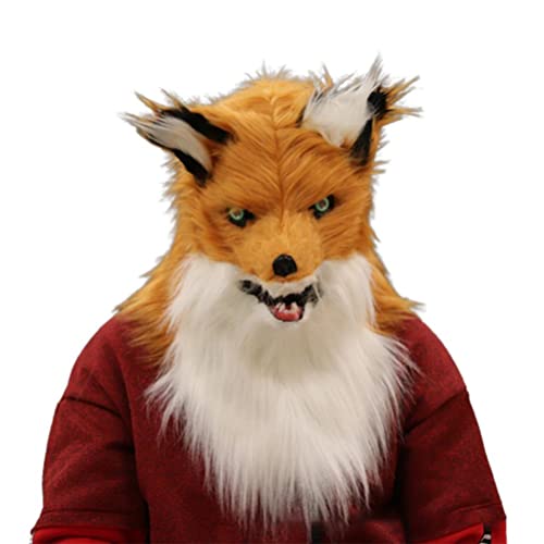 BBABBT Fuchs Maske Tiermaske Mund Beweglich Künstliche Plüschmaske Cosplay Kostüm Dress Up Requisiten Halloween Karneval Kostüm Party von BBABBT