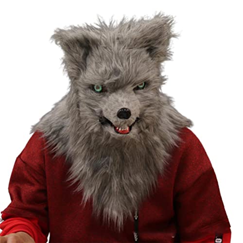 BBABBT Fuchs Maske Tiermaske Mund Beweglich Künstliche Plüschmaske Cosplay Kostüm Dress Up Requisiten für Halloween Karneval Kostüm Party von BBABBT